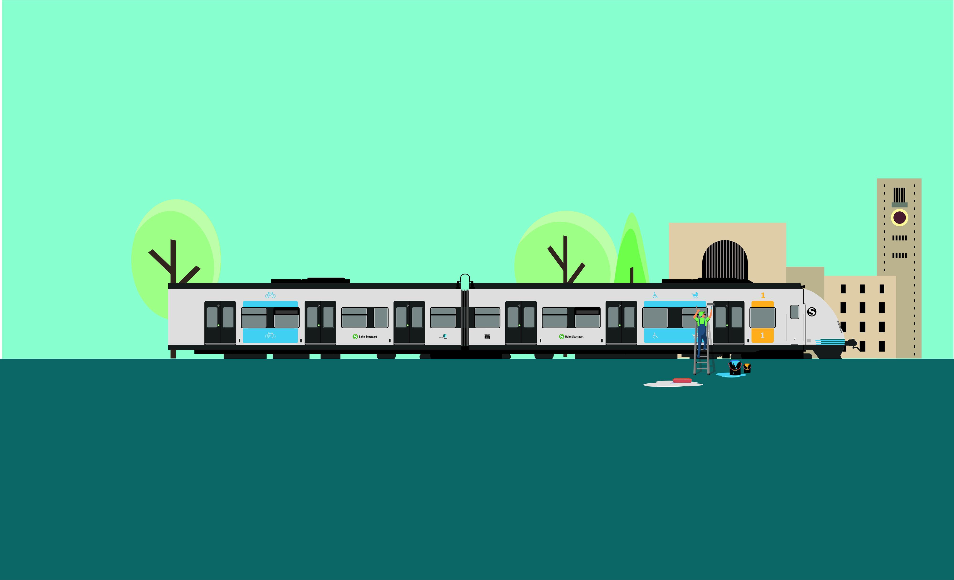 Eine grafische Darstellung der S-Bahn Stuttgart