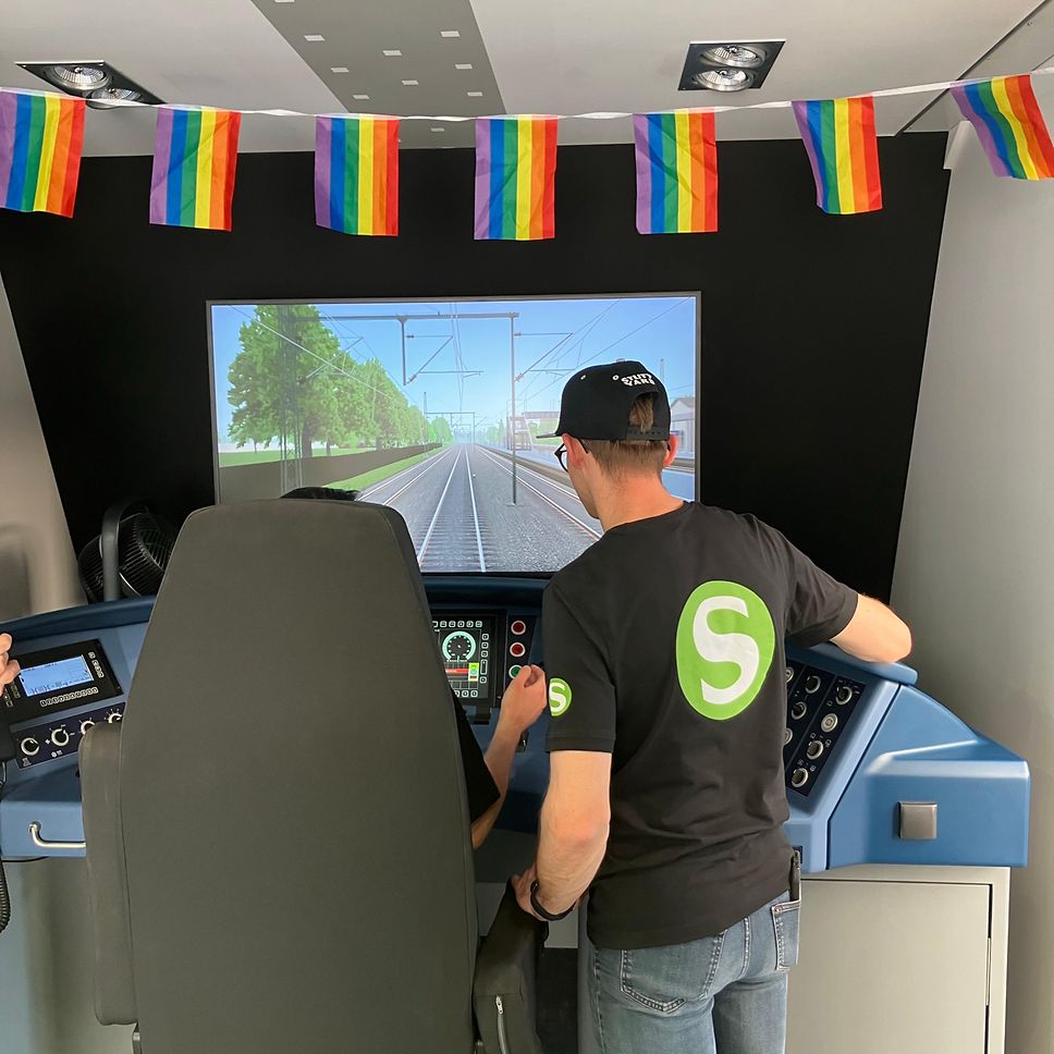Unser Simulator vom Infomobil auf dem CSD.