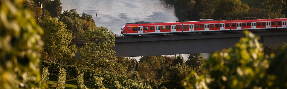 S-Bahn fährt durch Region Stuttgart - Ausflug Freizeit Ohne Auto Fotos von Gottfried Stoppel S-Bahn Stutttgart Motiv2
