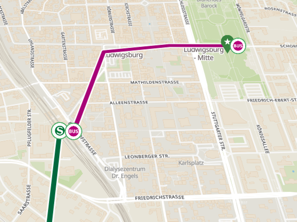 Wanderung Ludwigsburg nach Besigheim_Vom Bahnhof Ludwigsburg zum Schloss