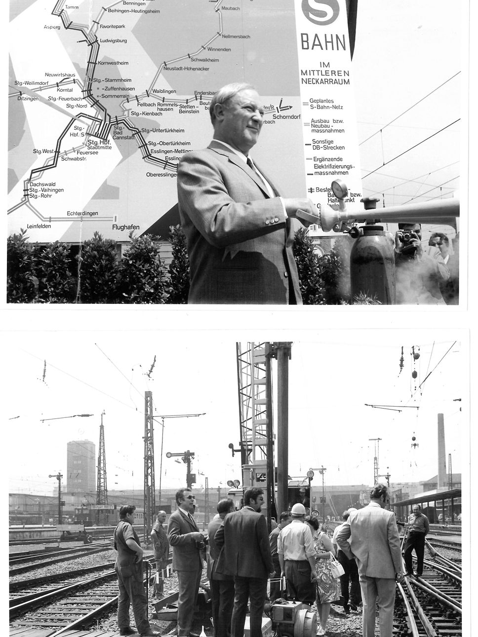 oben: Redner Dr.-Ing. Hermann Ziller, Präsident der Bundesbahndirektion Stuttgart